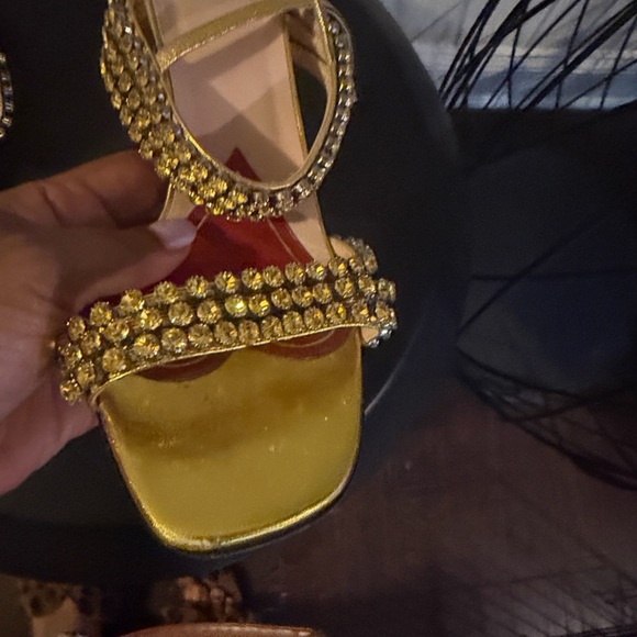 Gucci Women's Gold Embellished Heels - Picture 3 of 13